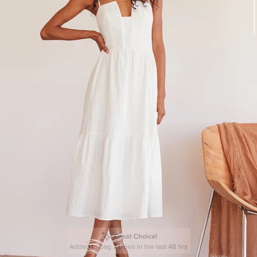 Lulu's Chic White Midi Dress